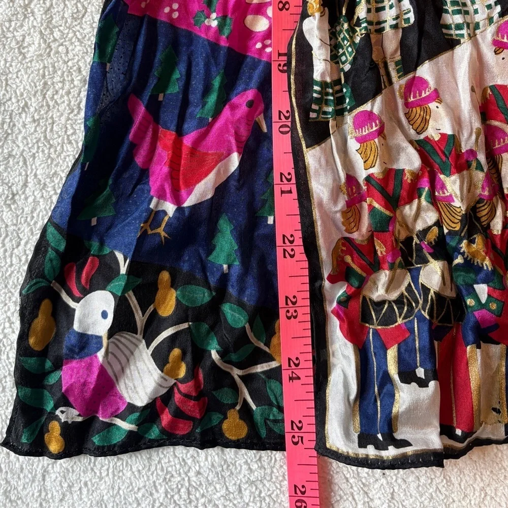Twelves Days of Christmas Scarf, Colorful. Partridge Pear Tree, Golden Rings